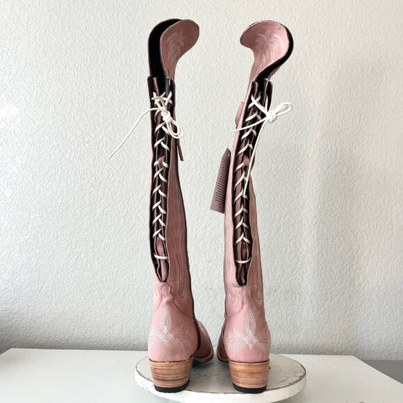 Pink Over the Knee Boots - Picture 3 of 11